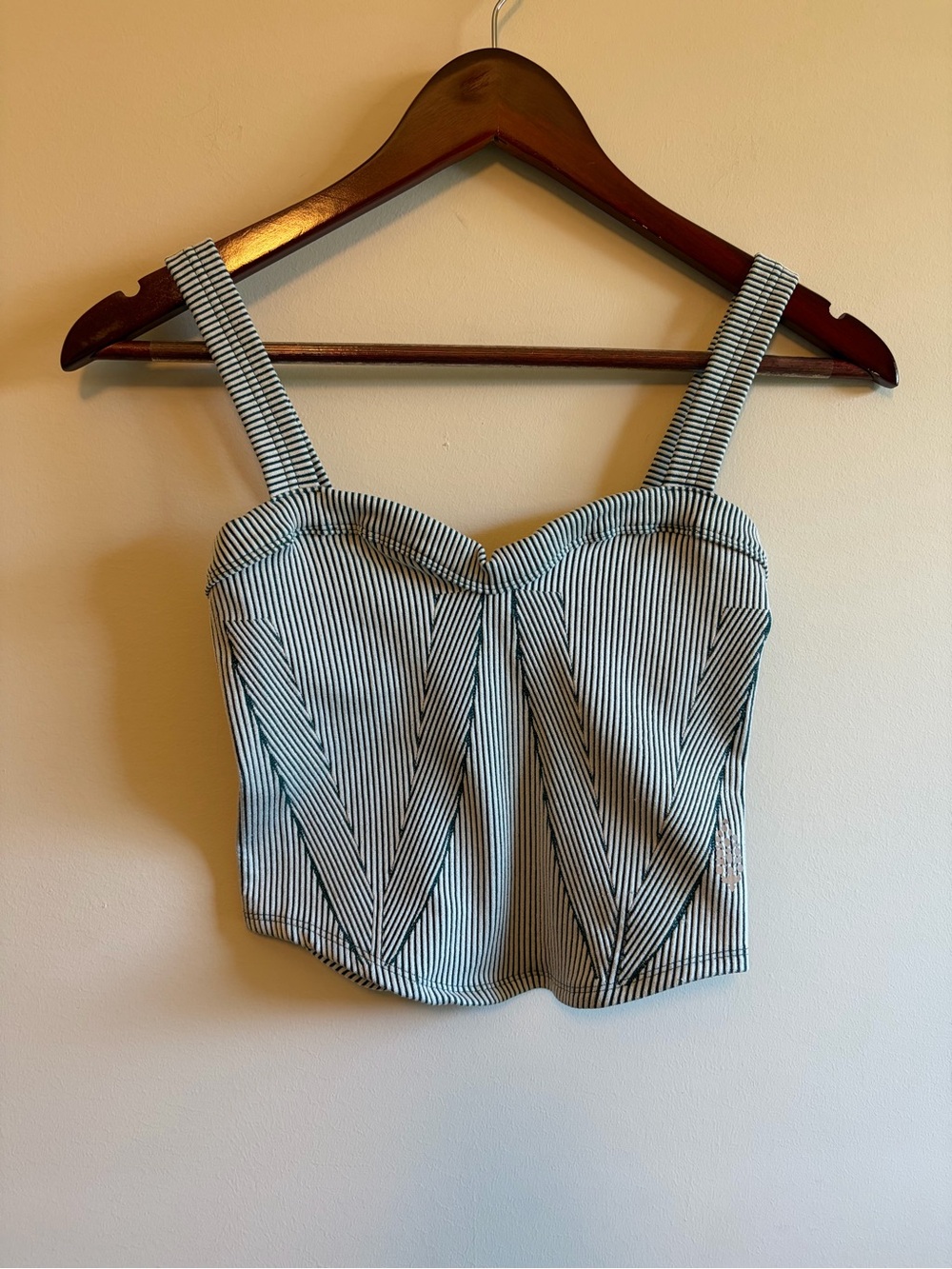 Free People Movement Striped Sweetheart Bustier Crop Top